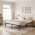 thumbnail image 2 of EDX 16 Inch High Clearance Metal Platform Bed Frame with Steel Slats, Large Under Bed Storage, No Box Spring Needed, Noise Free, Easy Assembly, Queen, 2 of 9