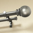thumbnail image 3 of Lumino 1" and 5/8" Pewter Classic Ball Adjustable Double Curtain Rod Set, 42"-120", 3 of 5