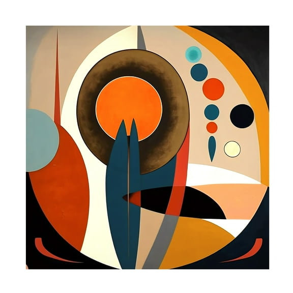 Canvas Wall Art - Ray Heere 'Mid Century Celebration Of All Cultures 17' Wall Art for Living Room, Bedroom, or Office Décor by Trademark Fine Art - 14 x 14 Inches