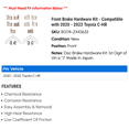 thumbnail image 2 of Front Brake Hardware Kit - Compatible with 2020 - 2022 Toyota C-HR 2021, 2 of 2
