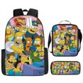 thumbnail image 1 of The Simpsons Cartoon School Bag, Student Backpack Three-piece-QIUPING, 1 of 4
