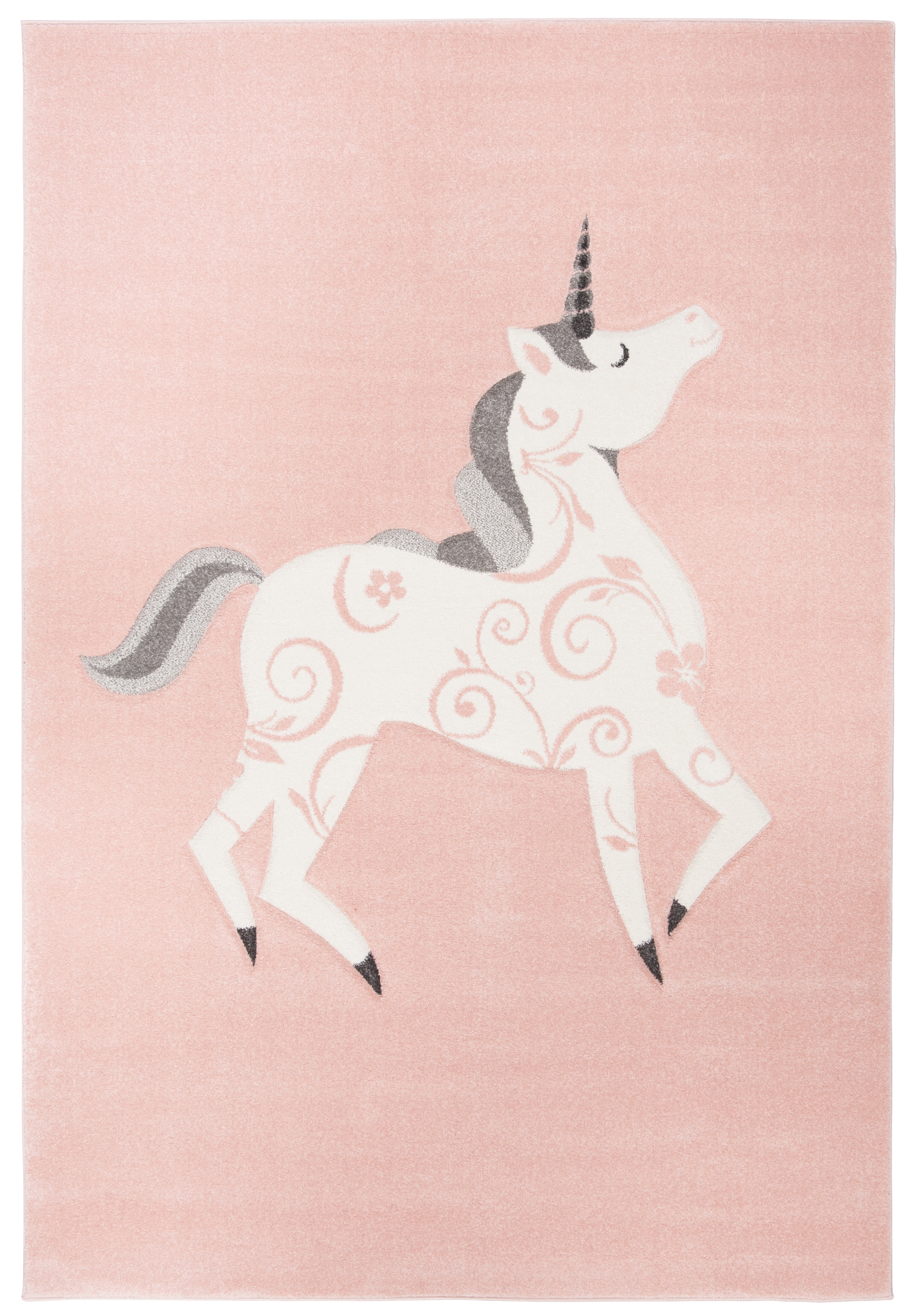 SAFAVIEH Carousel Kids Dalach Unicorn Area Rug, Pink/Ivory, 6'7" x 9'