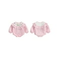 thumbnail image 2 of Gzhioc Infant Baby Girl Birthday Fall Romper 0 3 6 12 18 Months Long Sleeve Ruffled Round Neck Letter Ballon Embroidery Jumpsuit Bubble Bodysuit, 2 of 9