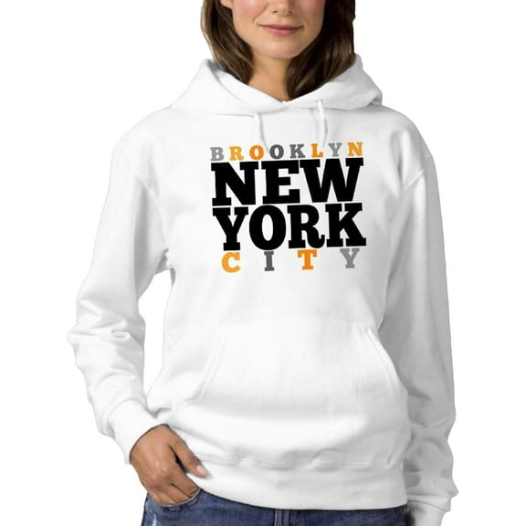 Brooklyn New York Hoodie Women -SPIdeals Designs, Female Large