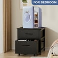 thumbnail image 6 of INFANZIA Mini Fridge Stand with Storage, Beverage Refrigerator Stand Table with Rolling Cabine, 22.1"Lx 23.2"W Solid Wood Heavy Duty Mini Fridge Cabinet for Dorm, Office, Bedroom, Black, 6 of 8