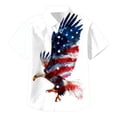 thumbnail image 4 of Karoyedx Toddler Girls 4th Of July Outfit Boys Girls 4th of July Shirt Hawaiian Button Down Shirts Kids Summer Short Sleeve Tops American Flag Patriotic Shirt Light Blue Size,7-8 Years, 4 of 4