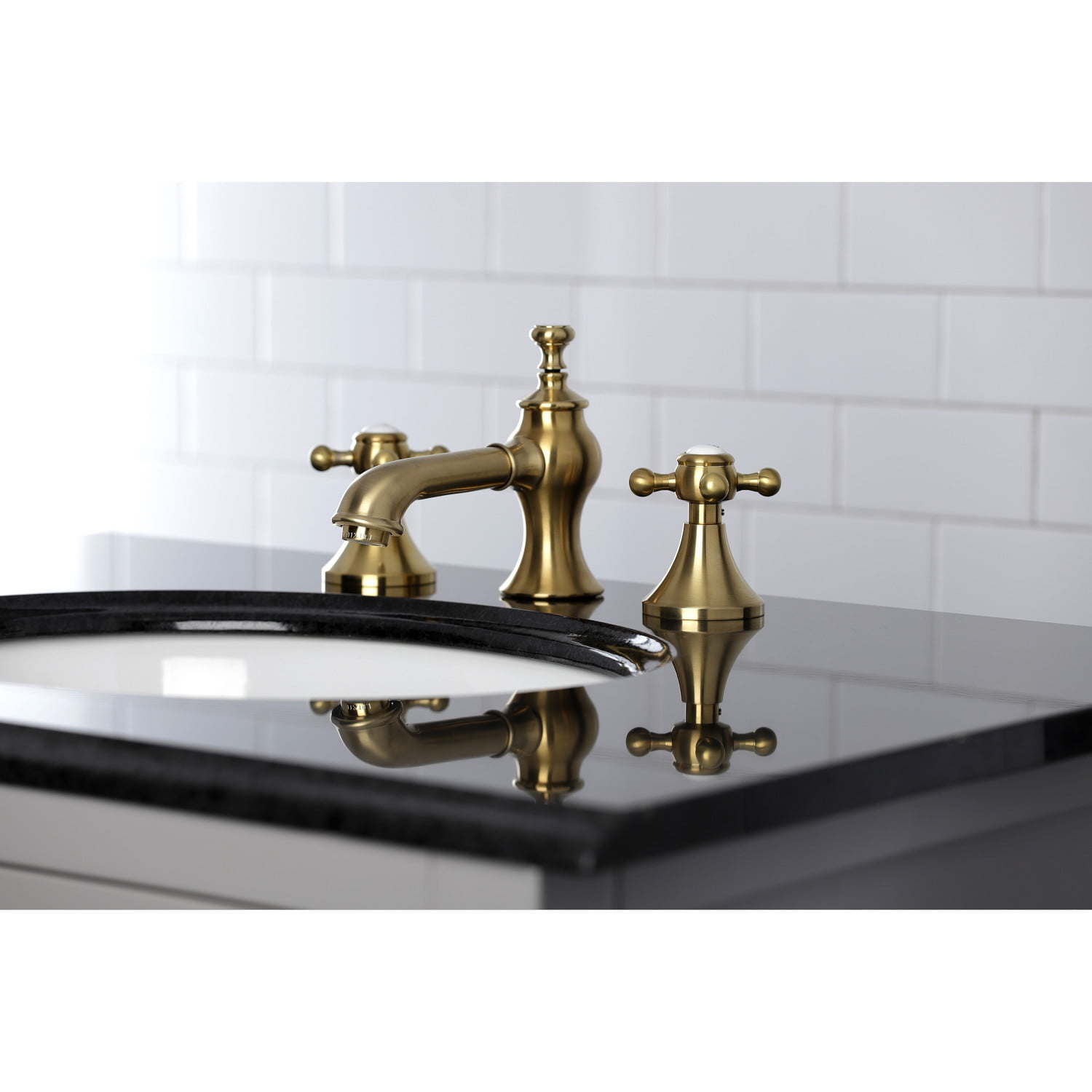Kingston Brass KC7067BX English Country 8 in. Widespread Bathroom Faucet, Brushed Brass