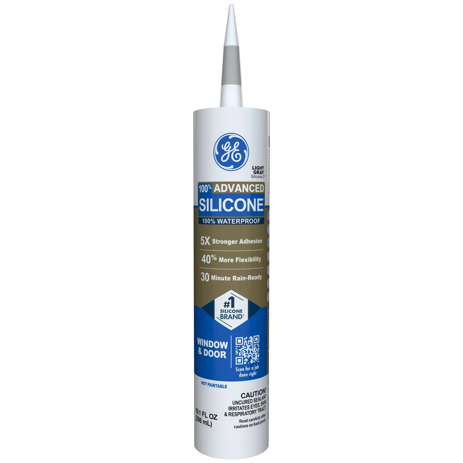 (6 pack) GE Advanced Silicone Window & Door Sealant, Pack of 1, Gray 10.1 fl oz Cartridge