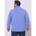 thumbnail image 3 of DARING DIVA Men's Big Tall Chest Pocket Long Sleeve Business Polo Shirt 3XL Blue, 3 of 7