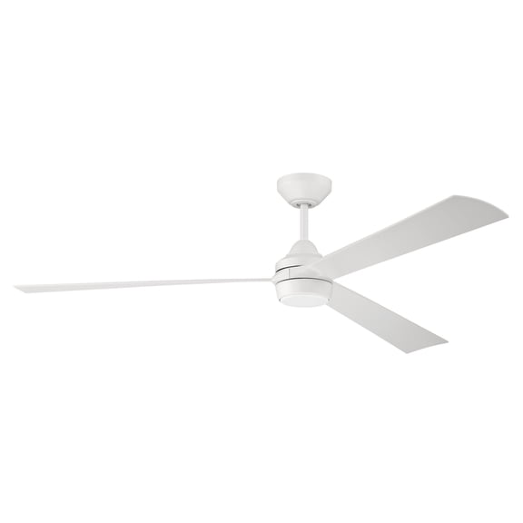 Sterling 60 in. White Finish Outdoor Ceiling Fan, Integrated LED Light & Remote Included