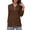 #1 Brown, variant on Women's V Neck 3/4 Sleeve T Shirt Solid Color Casual Basic Tops Purple Half Zipped Autumn Tees Size XL