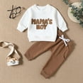 thumbnail image 2 of Odeerbi Toddler Boys Girls Sweatsuits Spring Fall Cotton Outfits Set Long Sleeve Sweatshirt Sweatpants Two-piece Set Baby Clothes Sports Tracksuit Brown, 2 of 5