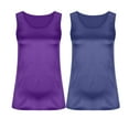 thumbnail image 2 of Jalioing 2 Pack Satin Tank Tops for Women Casual Comfy Sleeveless Silk Tee Scoop Neck Fashion Summer Shirts, 2 of 6