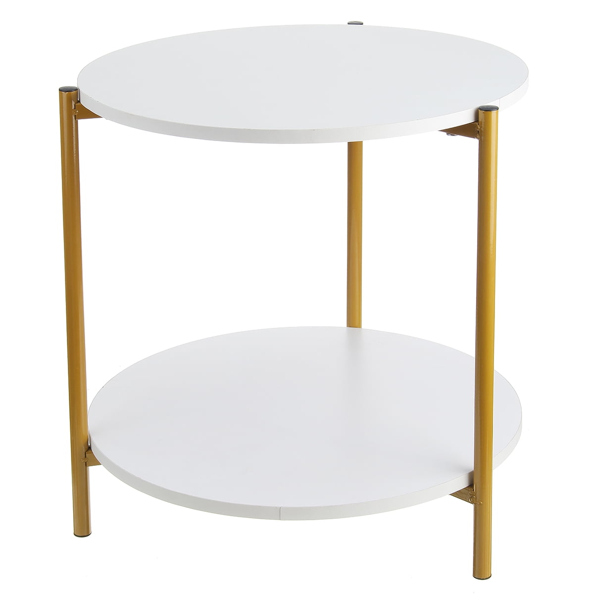 Round End Side Table Modern Sofa Coffee Small For Tea Snack With Storage 2 Tiers Living Room Bedroom Corner Com Round End Side Table Modern Sofa, Small Round End Table With Drawer