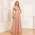 thumbnail image 6 of ZQUUVOU Women's Off Shoulder Sequin Gown V Neck Sparkle Panel Maxi Evening Dress Elegant Party Wedding Guest Dress Gold, 6 of 8