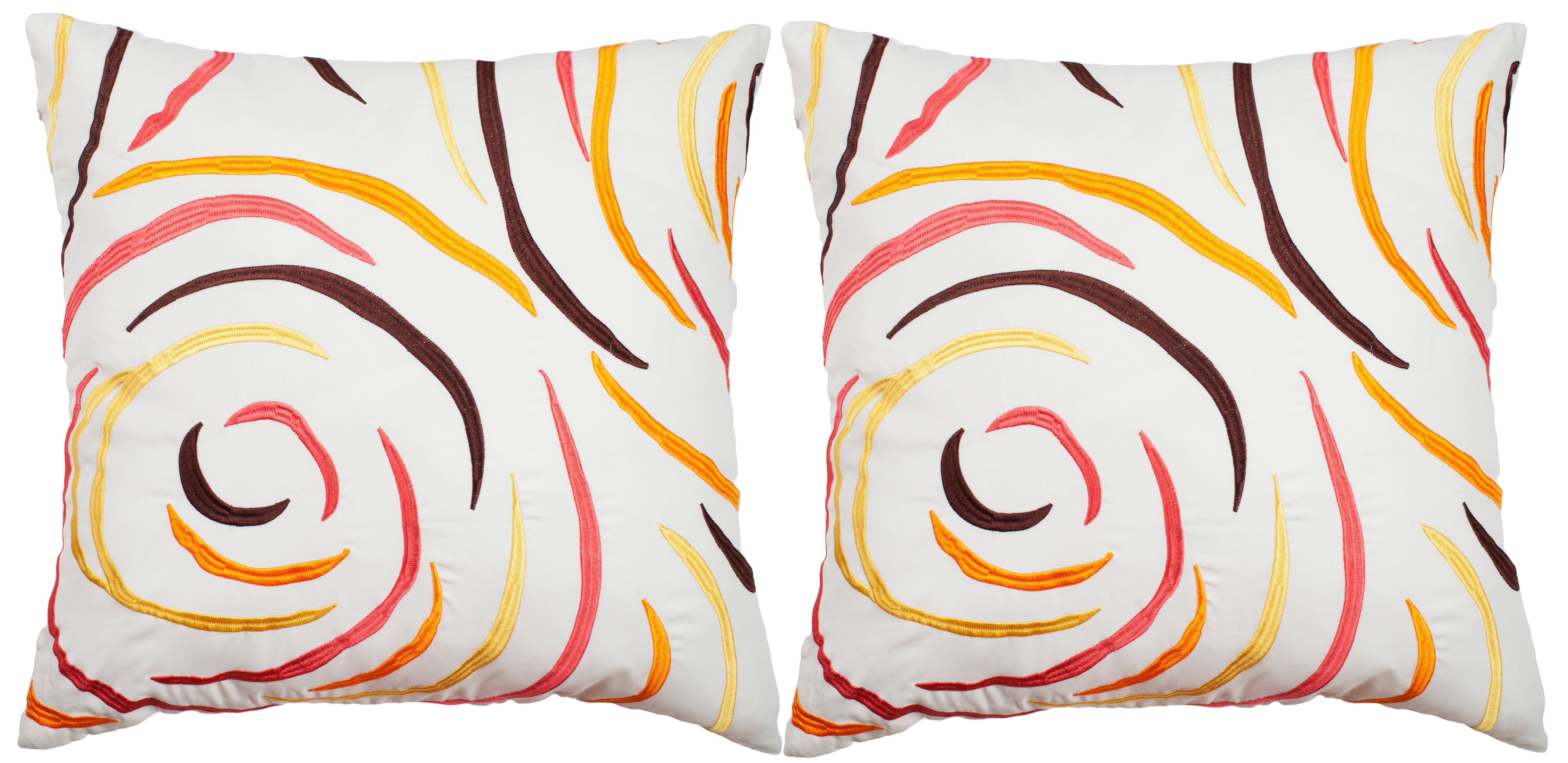 SAFAVIEH Lollypop Soleil 20" x 20" Indoor/Outdoor Pillow, Fiery Red, Set of 2