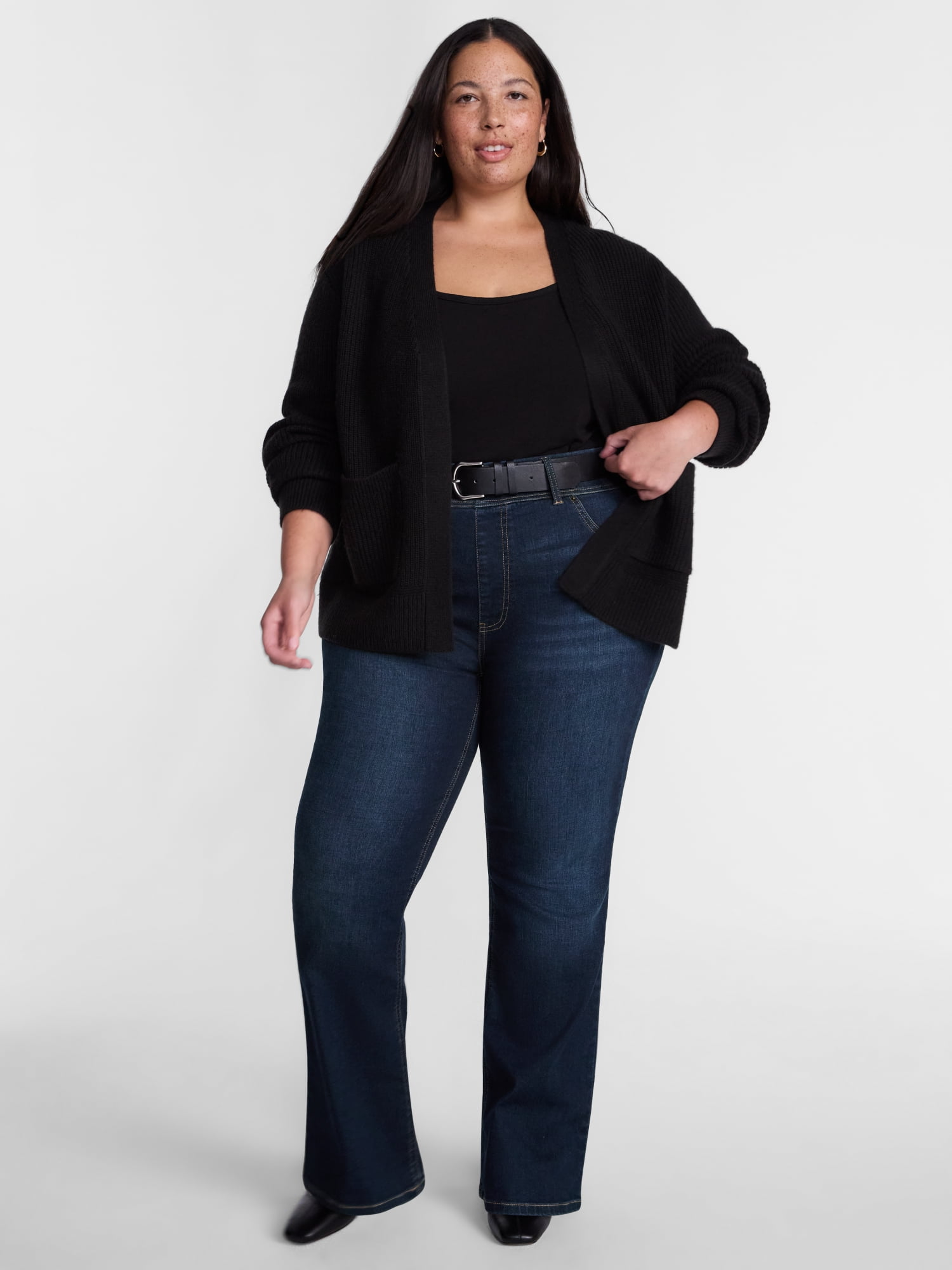 Terra and Sky Women's Plus High Rise Bootcut Jeggings, Sizes 0X-4X