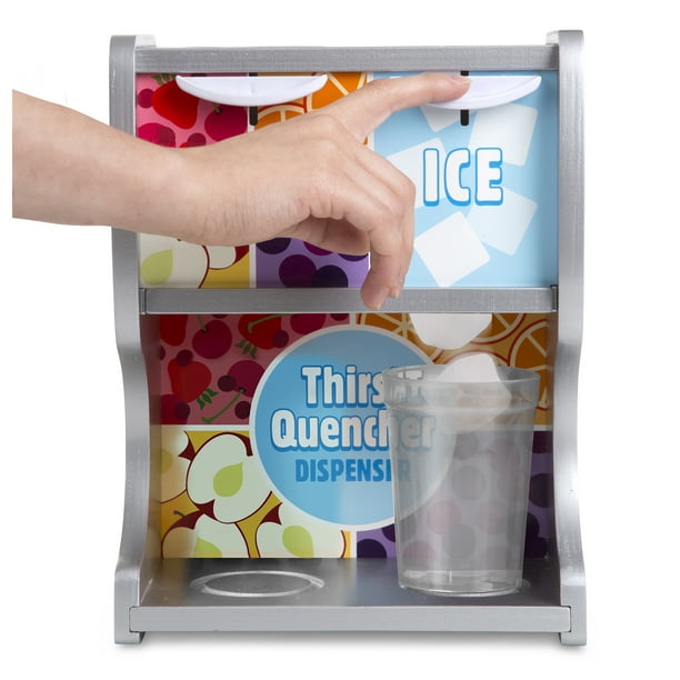 Melissa & Doug Wooden Thirst Quencher Dispenser with Cups & Ice