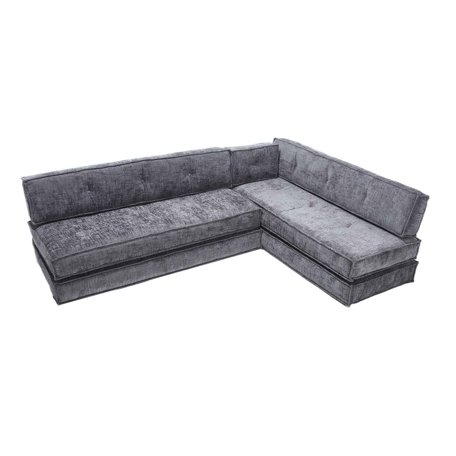 Demi Bonn 78" Versatile Chenille Sectional Sofa with Side Pocket, Modern Couch for Living Room, Customize Layout to Fit Any Space, Gray