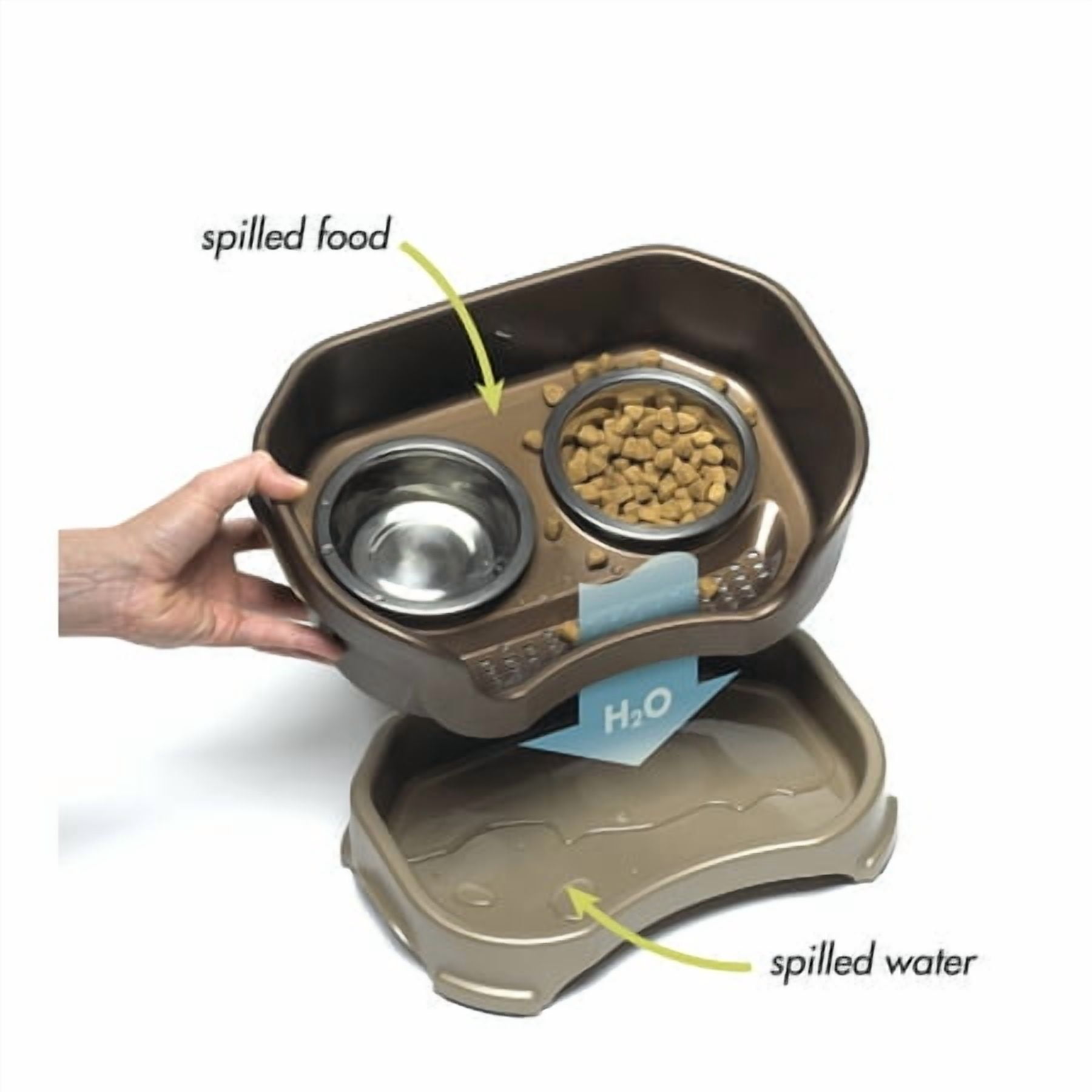 Neater Pets Neater Feeder Deluxe Mess-Proof Elevated Food & Water Bowls for Small Dogs, Aquamarine