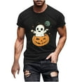 thumbnail image 2 of Handshe Men's Halloween Printed Round Neck Short Sleeve T-Shirt - Casual Fashion Blouse, 2 of 5