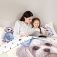 thumbnail image 4 of Homewish Kawaii Maltese Dog Twin Comforter Sets,Cute Flowers Bedding Set,Blue Bowknot Heart Decor,Polkadot Reversible,2 Pieces,1 Comforter and 1 Pillowcase, 4 of 7