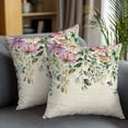 thumbnail image 2 of Decorative Throw Pillow Covers 18x18 Inch Set of 2 Eucalyptus Leaves Home Decor Pillow Cases for Couch, Flowers Leaf Cushion Case for Living Room Bedroom Bed Car Chair, 2 of 9