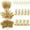Gold, variant on 10Pc Glitter Branches Artificial Foam Berry Stalk Pine Needle Branch for Christmas Tree Ornament Home Decor DIY Wreath Supplies