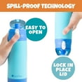 thumbnail image 2 of Bentology Stainless Steel 13 oz Insulated Water Bottle (Blue) - Easy to Use for Kids- Reusable Spill Proof BPA-Free, Fits in Most Lunch Boxes for School, Sports, Camps- Keep Drink Cold All Day, 2 of 5