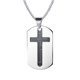 thumbnail image 2 of Versículo Oración del Cruz Acero Doble Colgante Collar Etiqueta de Sunnimix Cruz colgante de collar, 2 of 8