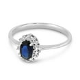 thumbnail image 3 of 10k White Gold Oval Sapphire And Diamond Ring, 3 of 6