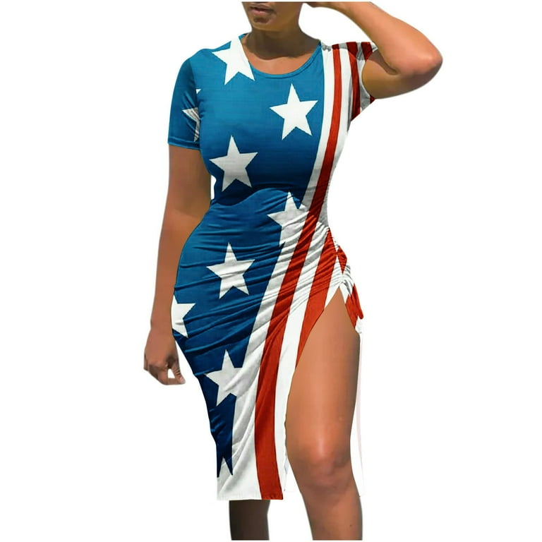 Sexy american shop flag dress