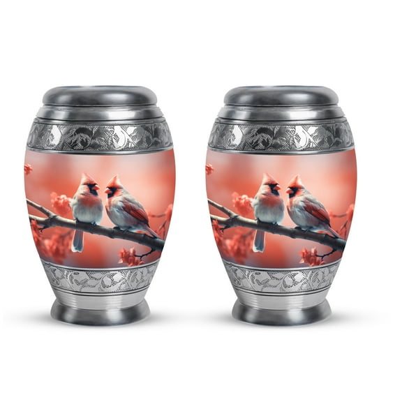 Cardinal Birds - Miniature Urn - Funeral Urns For Human Ashes Adult - Urn For Ashes Adult Male(Size-3inch,2pcs)