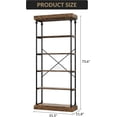 thumbnail image 2 of GAOMON Bookcases, Retro Color 5-Tier Farmhouse Bookshelf, Wooden Open Display Shelf with Storage, Rustic Organizer for Living Room, Bedroom, Home Office, 70" Tall, 2 of 8