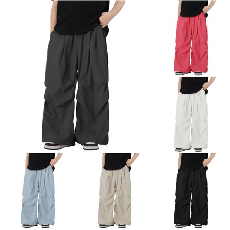 XIYON Pants For Boys Casual Boys Pants In Multicolor Wide Leg Outdoor Everyday Comfort Trousers For Teen Lightweight Elastic Waist Straight Leg Everyday Wear Beach Travel Trousers