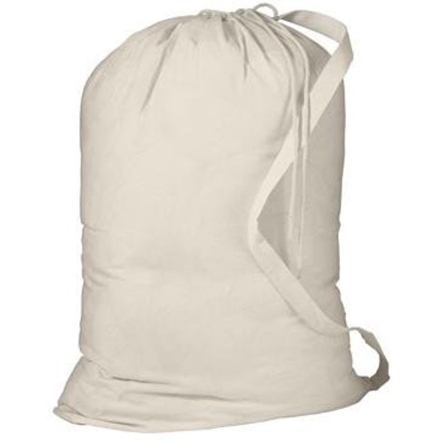 SHOPINUSA Heavy Canvas Laundry Bags W/Shoulder Strap (Small-Medium-Large) (Medium)