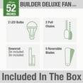 thumbnail image 4 of Hunter Fan Company 53091 Builder Deluxe Indoor Ceiling Fan with LED Light and Pull Chain Control, 52", New Bronze Finish, 4 of 9