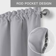 thumbnail image 6 of Light Grey Striped Farmhouse Short Window Curtain Valances, White Simple Neutral Modern Rod Pocket Kitchen Valances for Living Room Bedroom Bathroom Cafe 60" x 18", 6 of 8