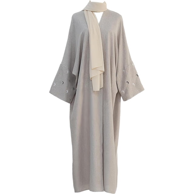Abayas pour Femmes Musulmanes avec Hijab, Robes de Prière Islamiques pour Femmes, Abaya Ouverte pour Filles