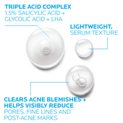 La Roche-Posay Effaclar Salicylic Acid Acne Serum, Pore Minimizing Acne Treatment with Niacinamide, 1.0 fl oz