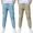 Light Blue+Khaki, variant on DOZINSIX 2 Pack Toddler Kids Boys Summer Cotton Linen Jogger Pants Casual Lightweight Elastic Waist Drawstring Sweatpants for 3-13 Years