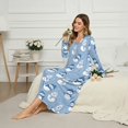 thumbnail image 3 of DISNIMO Women's Nightgowns Snowman Printed Long Sleeve Sleepwear Full Length Nightshirts Soft Sleepshirts Button V Neck Sleep Dress, 3XL, 3 of 8
