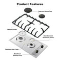 thumbnail image 4 of Eascookchef 2-Burner Gas Cooktop with Thermocouple Protection - NG/LPG Convertible 12" Stainless Steel Built-in Gas Stove Top for RV, Kitchen & Camping, 4 of 4