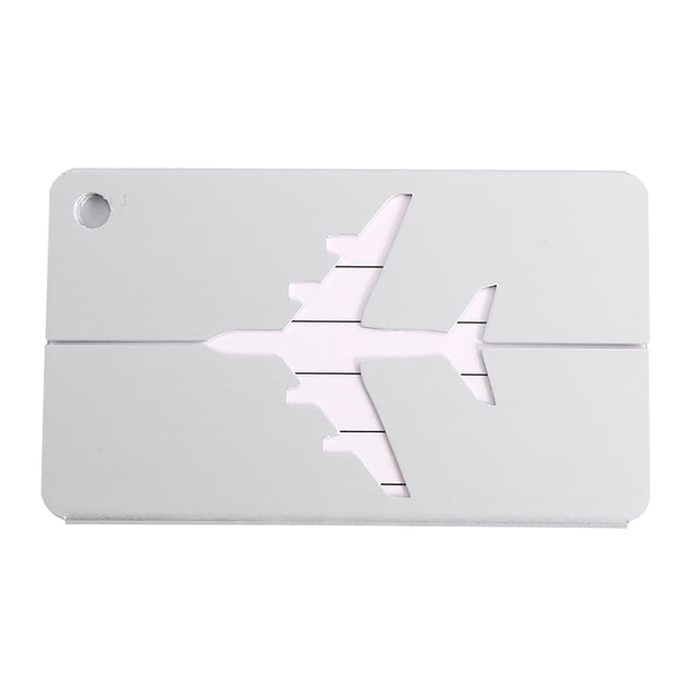 Baggage Tag 2PCS Fashion Aluminium Luggage BaggageTags Suitcase Label Name Address HolderSilver