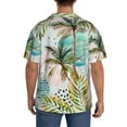 thumbnail image 6 of Picia Watercolor Palm Tree Men's Linen Shirts Short Sleeve Cuban Beach Shirts Casual Shirts Button Down Shirt for Men Beach Summer Wedding Shirt-XX-Large, 6 of 7