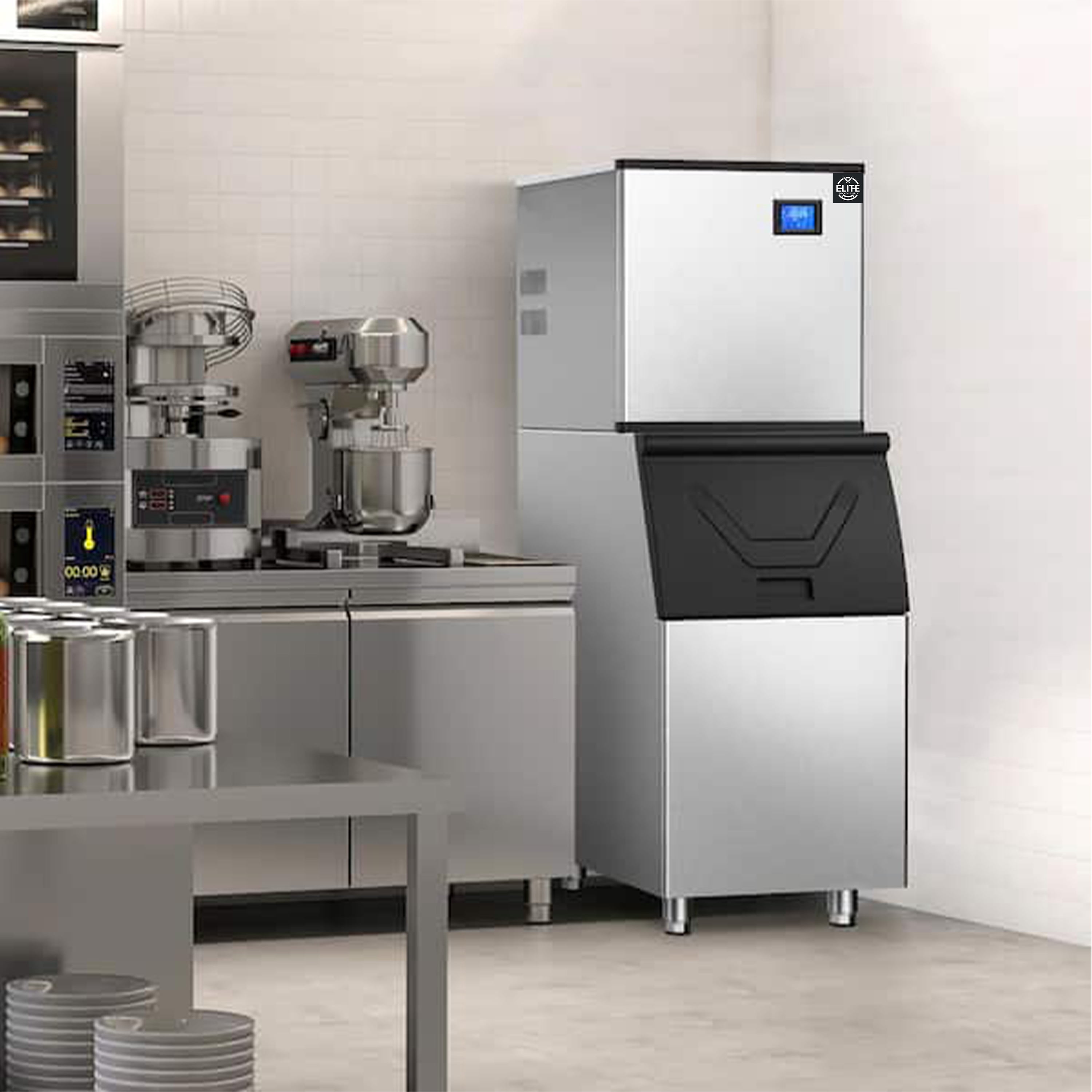 NSF 520 Lb/24h Cube Ice Maker, Freestanding Ice Machine, Built-In Ice Maker, Commercial Ice Maker