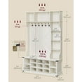 thumbnail image 6 of Hall Tree with Bench, 78.8''H Coat Rack Cube Shoe Storage for Entryway Livingroom, Rustic White, 6 of 6