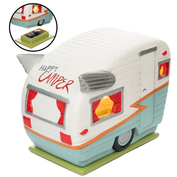 Scentsationals Wax Melt Warmer, Wax Warmer for Scented Wax Melts - Retro Collection Vintage Campin' - Candle Wax Melter for Fragrance Cubes and Tarts