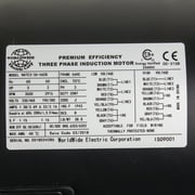 3 HP Electric Motor 3 Phase 56HC Frame 3600 RPM TEFC 208 230 / 460 Volt New