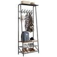 thumbnail image 2 of Ourlova Coat Rack, Hall Tree with Shoe Bench for Entryway,Rustic Brown, 2 of 6
